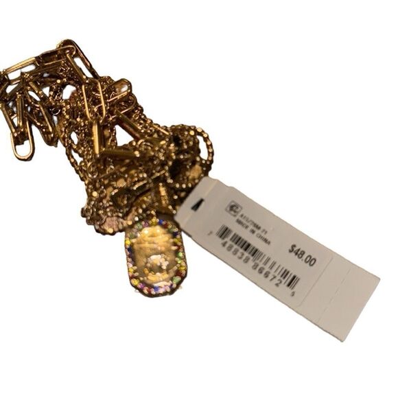 Guess Gold-Tone Rainbow Pride Layered Necklace - Gold Rainbow Set of Necklaces - Picture 5 of 5